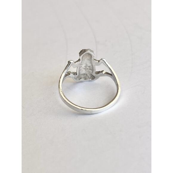 1980s Vintage .925 Sterling Silver & Marcasite Frog Ring Size 7.25 - Picture 4 of 5